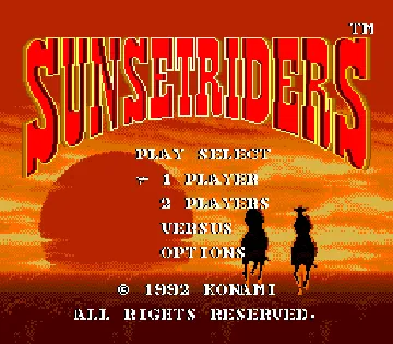 Sunset Riders (Europe) screen shot title